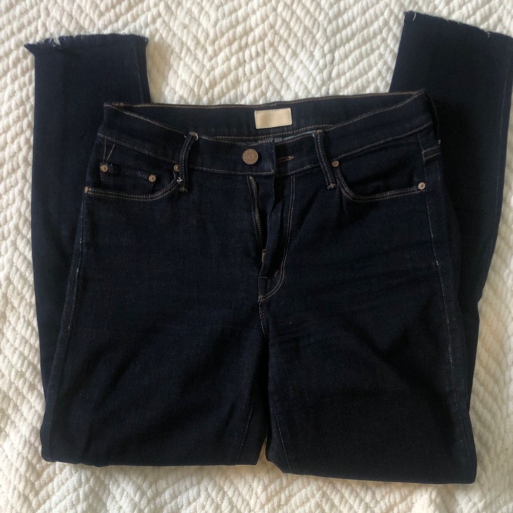 MOTHER Black Skinny Jeans - Sleek High-Rise Denim